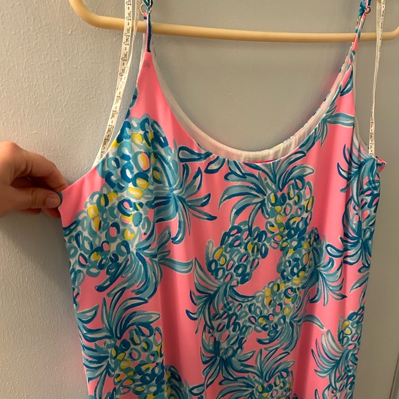 Lilly Pulitzer Winni Pelican Pink Pineapple Print Beat the Heat Midi Dress - Picture 3 of 9